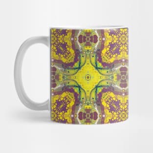 Pea Green, Purple Squarish Pattern - WelshDesignsTP004 Mug